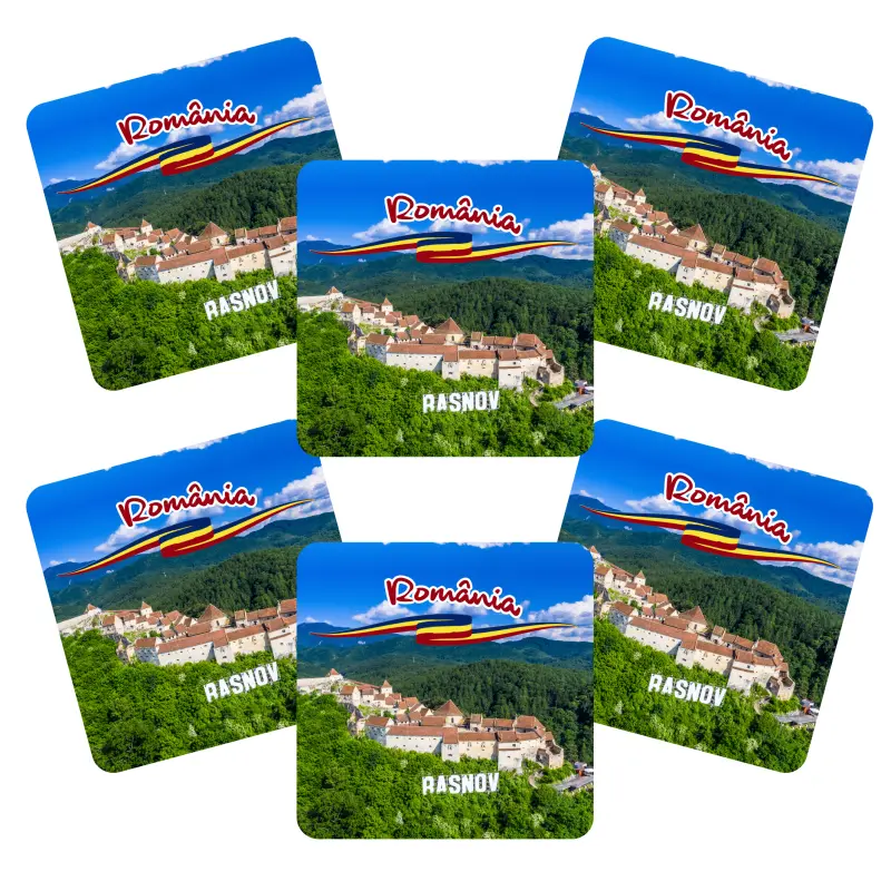 Rasnov romania, suport coster din lemn, model 011